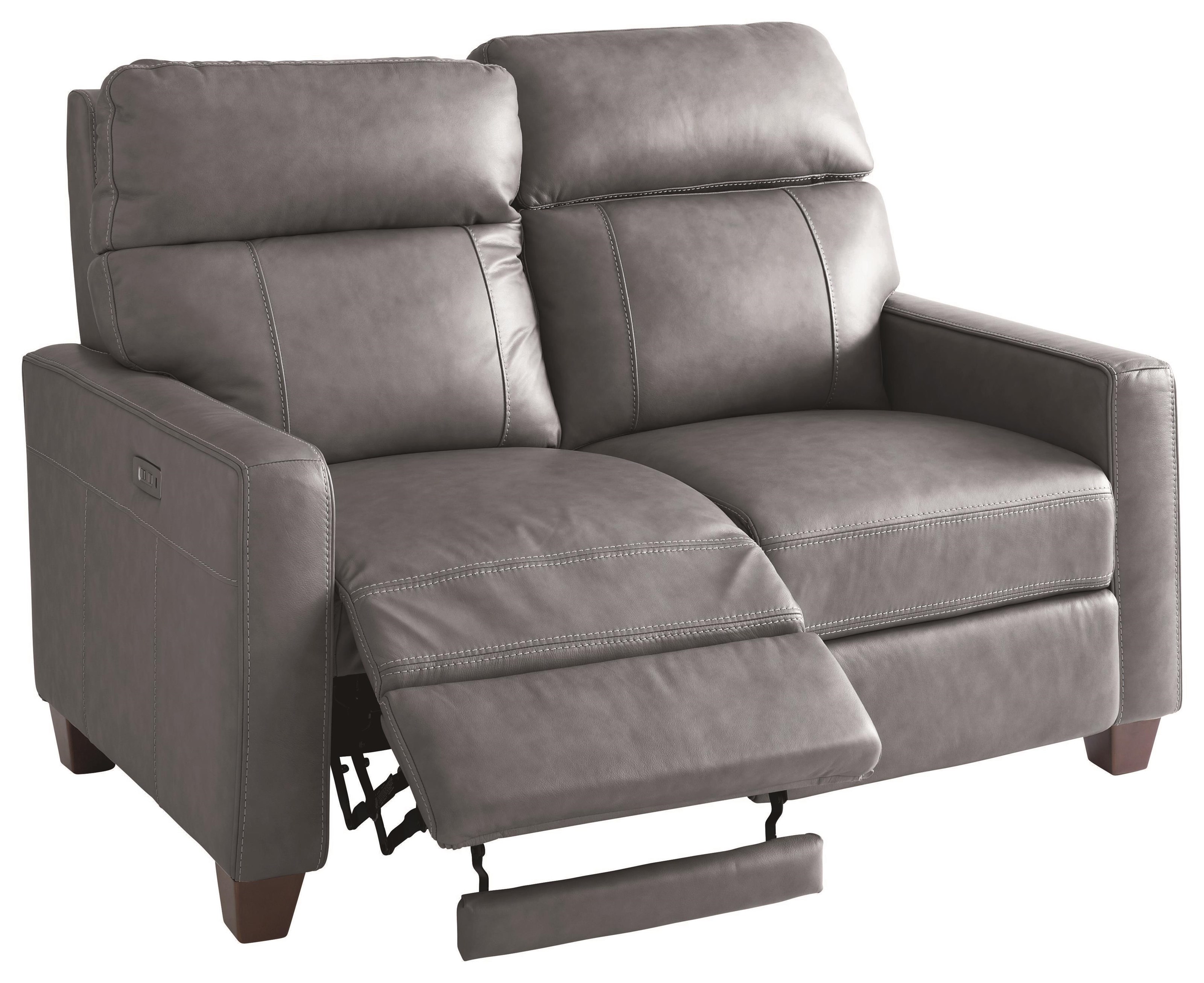 Bassett Club Level Tompkins 3742P42S Leather Power Reclining Loveseat